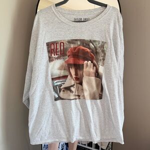 Taylor Swift RED Light Gray Long Sleeve Tee